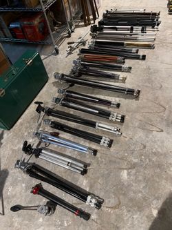 Vintage Tripods - Huge Collection - Tripod Parts - Camera Tripods