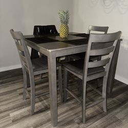 Bridson Counter Height Dining Table and 4 Bar Stools Set (Corner damage check description)