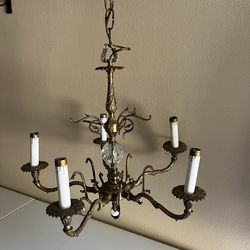 REDUCED FOR QUICK SALE!!Vintage/antique brass chandelier