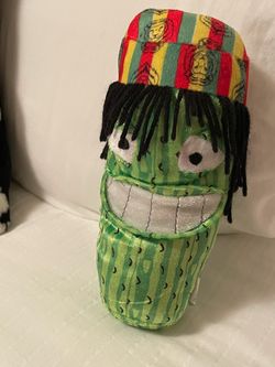 Novelty reggae pickle plush stuffed toy - Jamaican Rasta hat and dreads