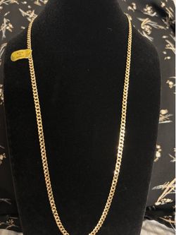 4mm diamond cut Cuban link gold chain