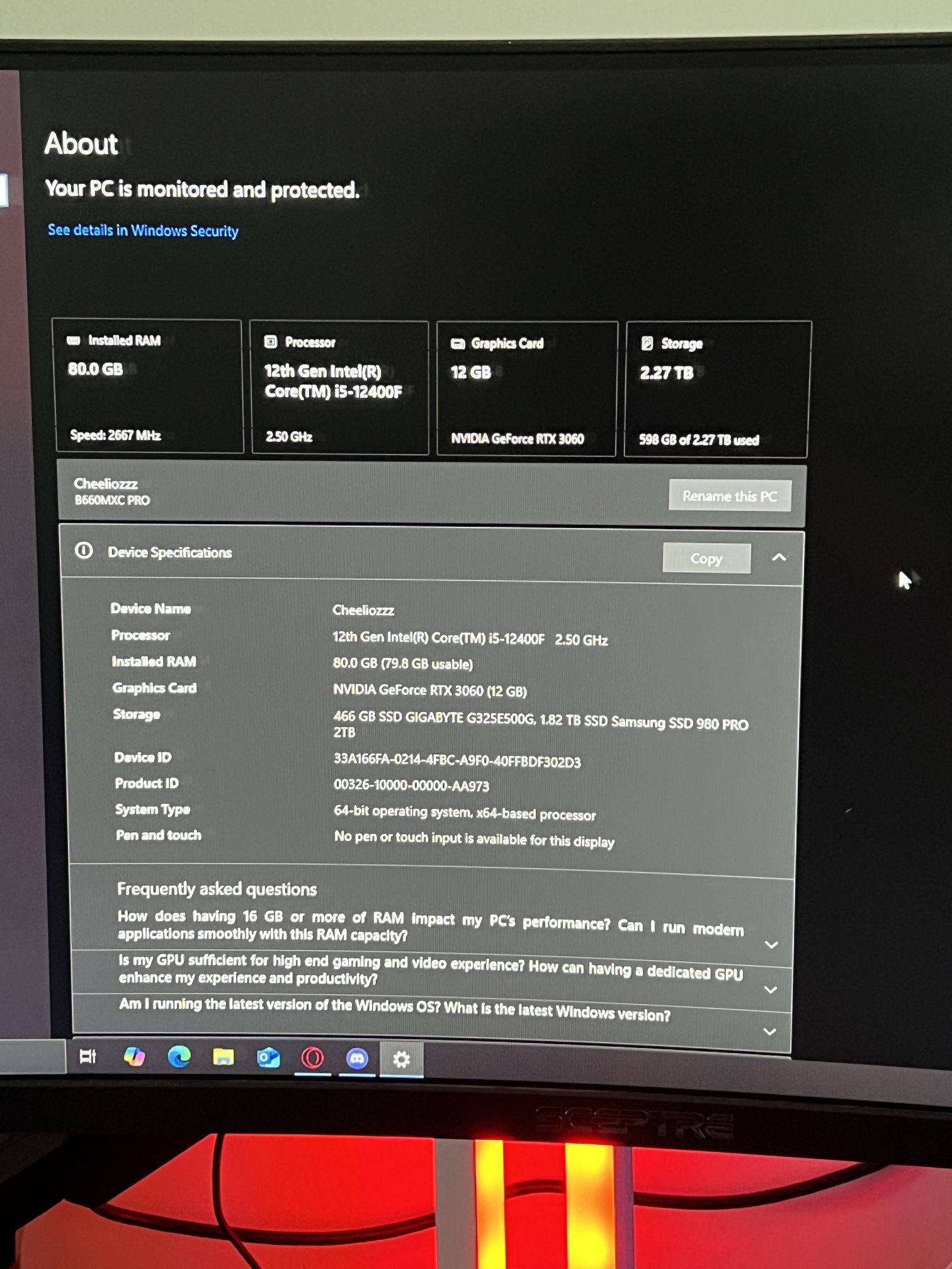 Custom Gaming PC + Dual Monitor Setup (Ready to Play)