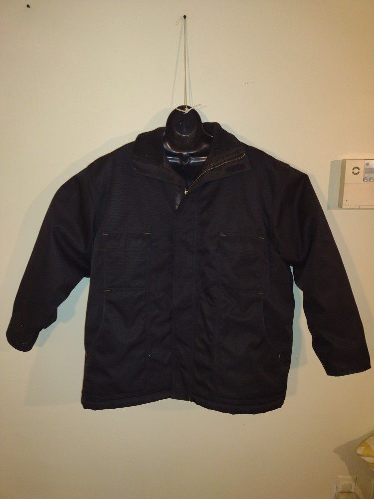 Men's black jacket size 2XL.  Wear Guard Zip up for Velcro closur