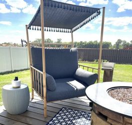 1 Opalhouse Canopy Patio Chair  Navy Blue   $400 @ Target  Like New No Fading, Tears   Disassembled.