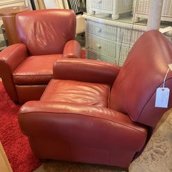 Red Leather Recliner Couch