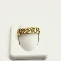 10kt Real Gold Cuban Style Ring 