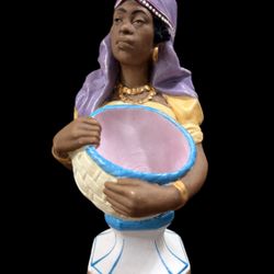 Rare Painted Bisque Porcelain Arabian Woman Bust Mauger & Fils 1880 