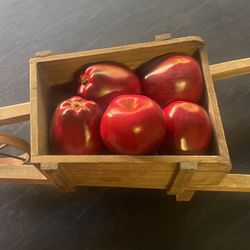 Apple Wheel Cart  Decor W Apples