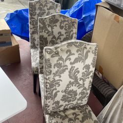 Four Dinner Table Chairs Sturdy - Need Cleaning Or Covers  