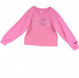 Nike Girls Long Sleeve Graphic T-Shirt Pink Size 6X NEW