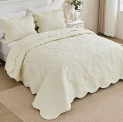 Kingnex Oversized King Bedspread Cal King Bedding Ultrasonic Quilt Coverlet