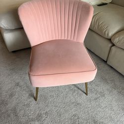 Suede Pink Accent Chair
