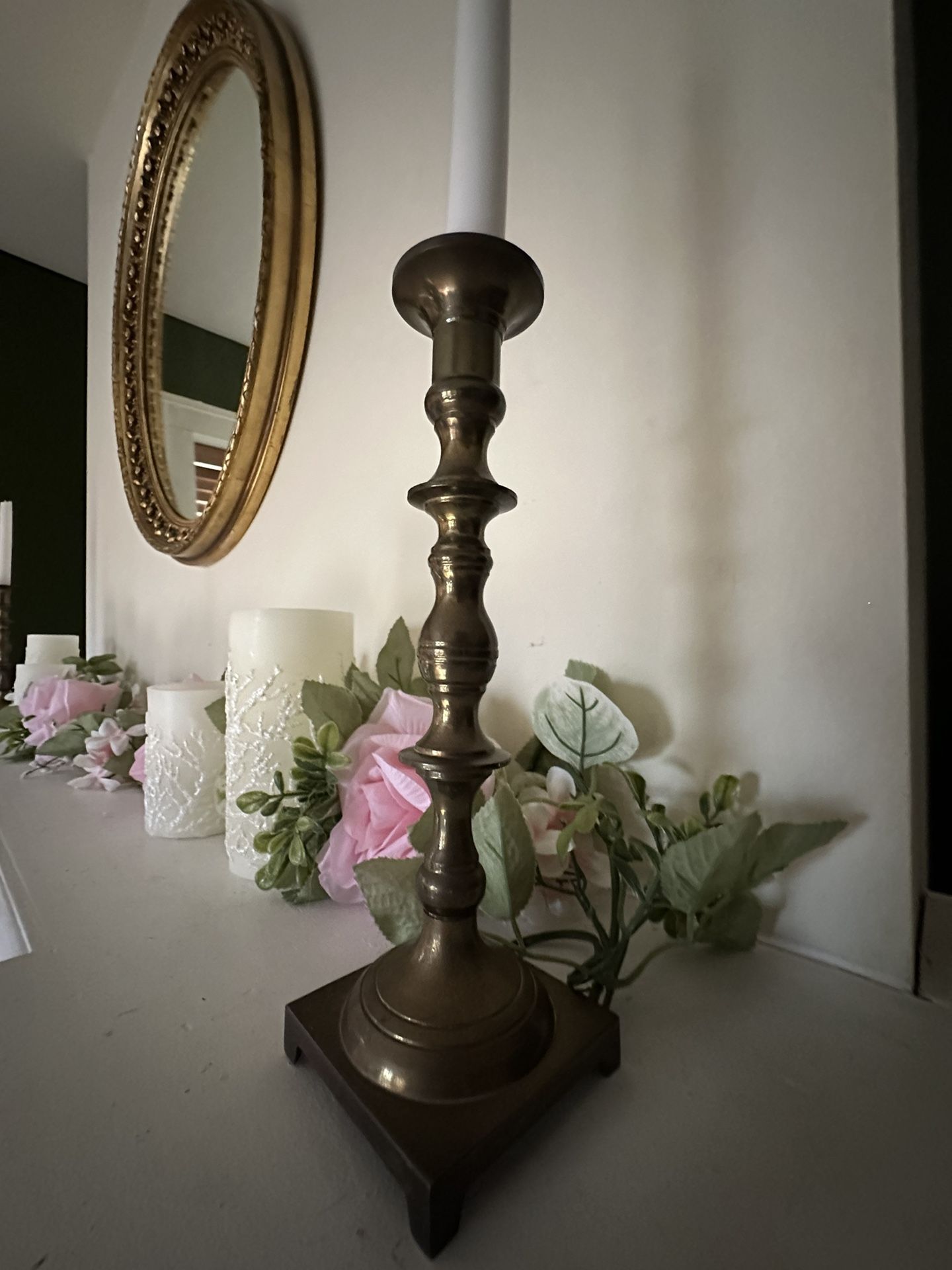 Set of 2 Vintage Brass Candlestick Holders