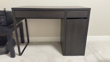 IKEA MICKE Computer Desk with Storage – Black-Brown