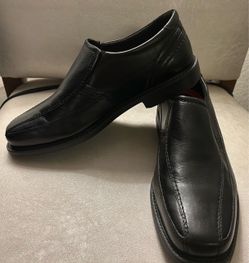 Black Leather Slip-On Dress Shoes Rockford