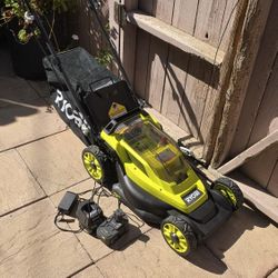 Ryobi 13-in Cordless Battery Walk Behind Push Lawn Mower 