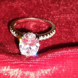 Sterling Engagement Ring 