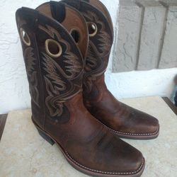 Ariat men's 11D Cowboy Leather Boots heritage roughstock square toe Boot Shoe Pair  