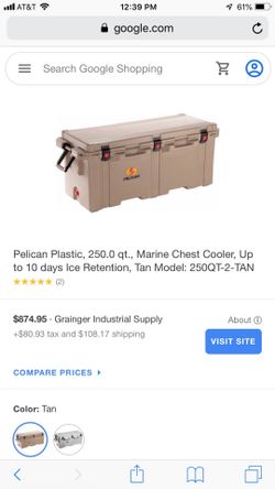 Pelican 250qt cooler white