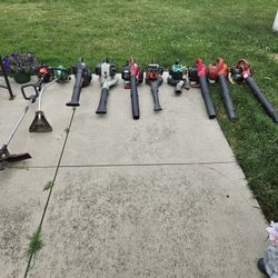 8 Leaf Blowers And 2 Weed Wackers For Parts Or Repair 