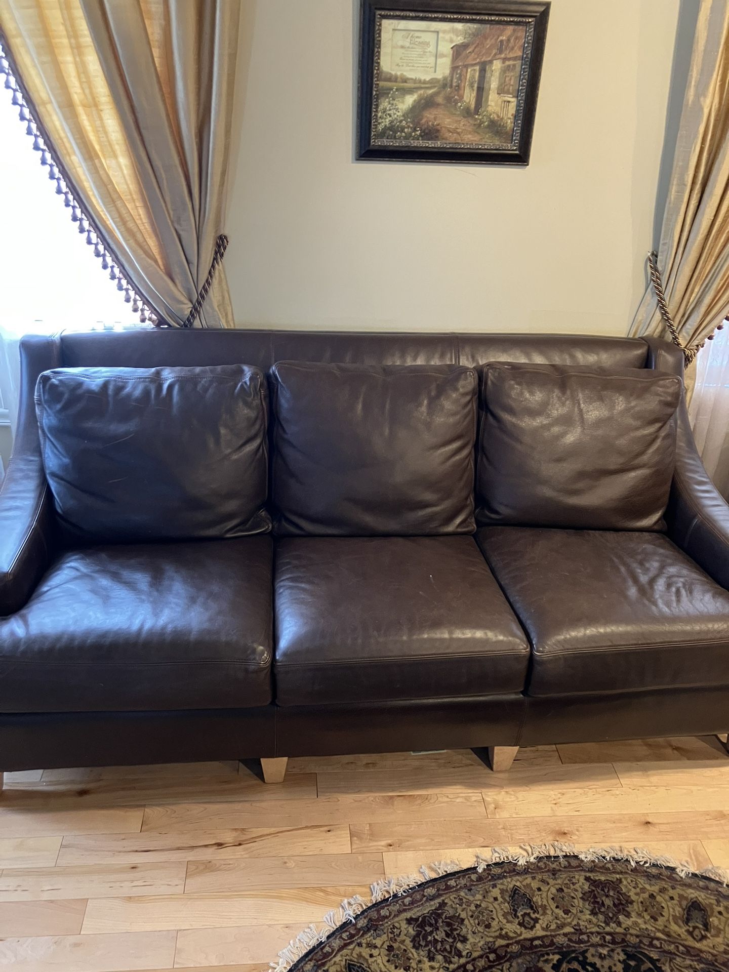 Thomasville Large Genuine Leather Couch