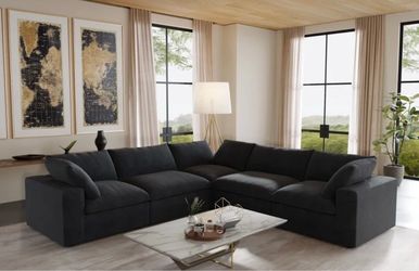 Black modular couch