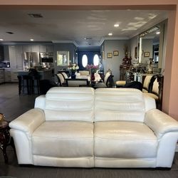 Sofa Couch, White Leather $1800