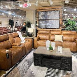 $10 Down Payment Finance 🌛NEW Game Plan Power Reclining 2 Piece Living Room Set 🌟Sofa And Loveseat 