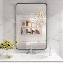 28X36 Inch Black Bathroom Mirror Metal Framed
Matte Black
