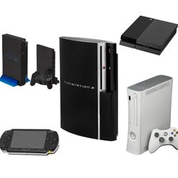 5 Consoles And 1 Handheld + Games & guitar hero Guitar 