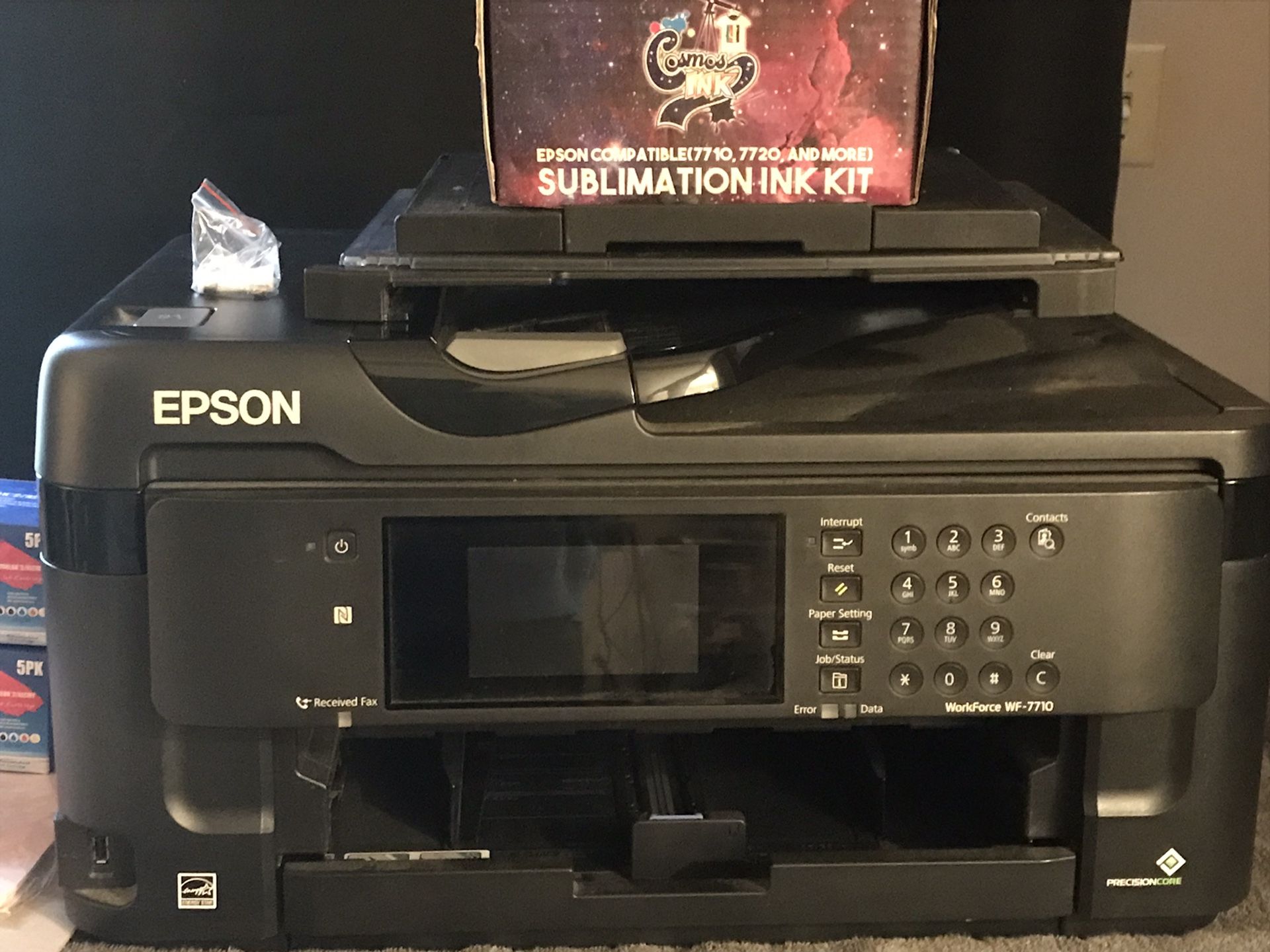 Epson Workforce WF-7710 All-In-1 Large 13"x19" Inkjet Printer C11CG36201 OEM sublimation printer