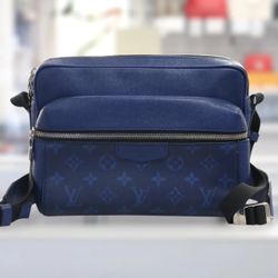Authentic Louis Vuitton Outdoor Messenger Monogram Pacific Taigarama Blue