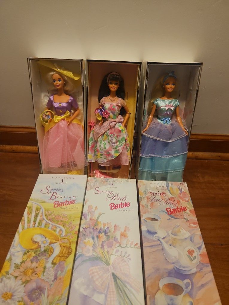 Barbie Avon Special Edition Spring Barbie Dolls First, Second, And Third In Series