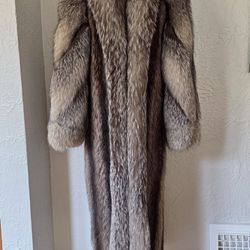 Crystal Fox Fur And raccoon fur coat size L/XL NO OFFERS