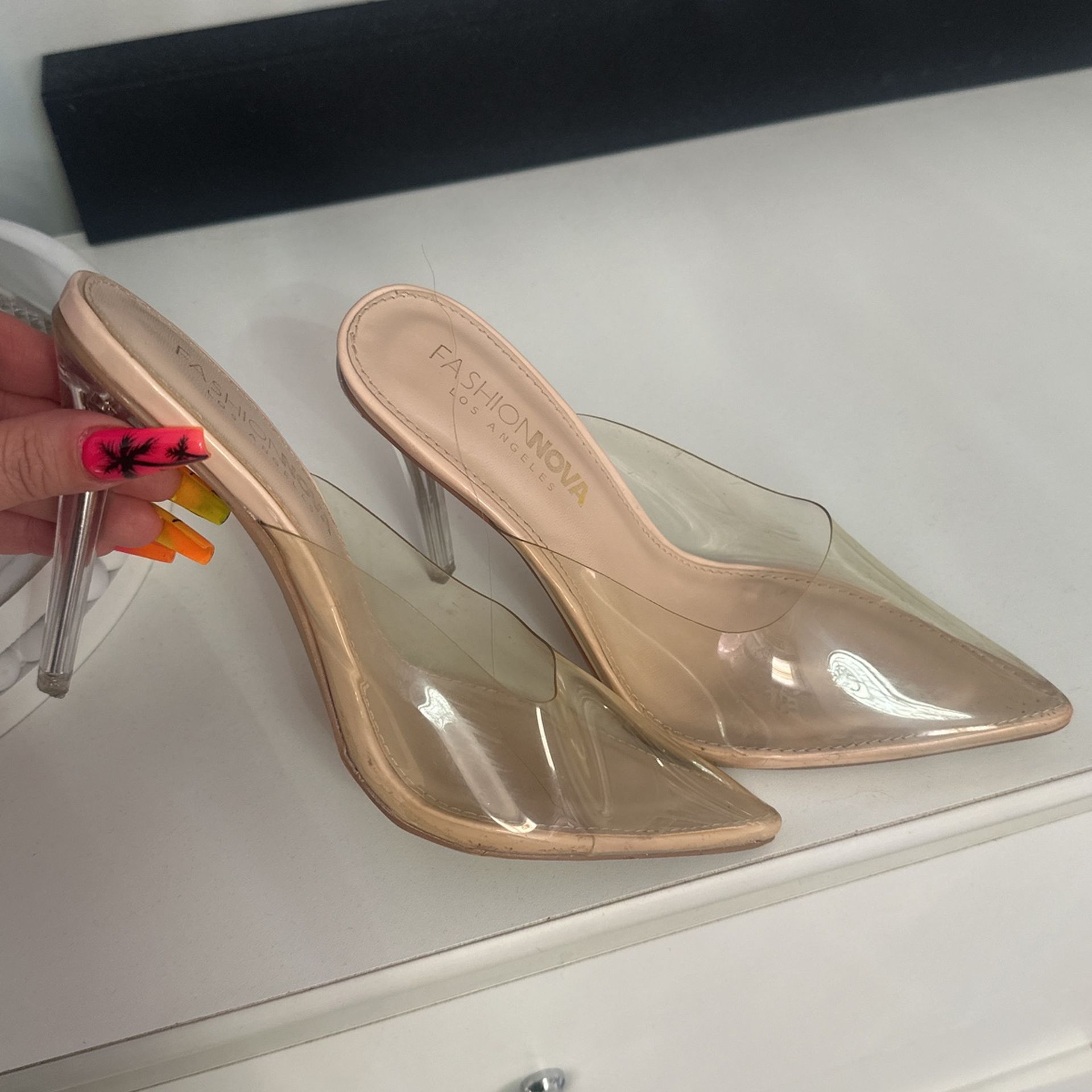 Fashionova Clear Heels Stilettos Size 8 