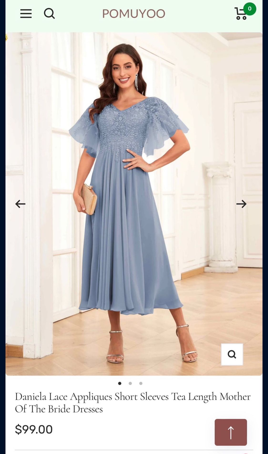 Daniela Lace Appliques Short Sleeves Tea Length Mother Of...
