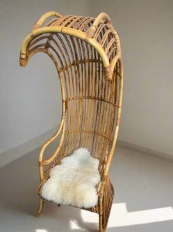 Bamboo Clam Shell Chair Accent Living Room