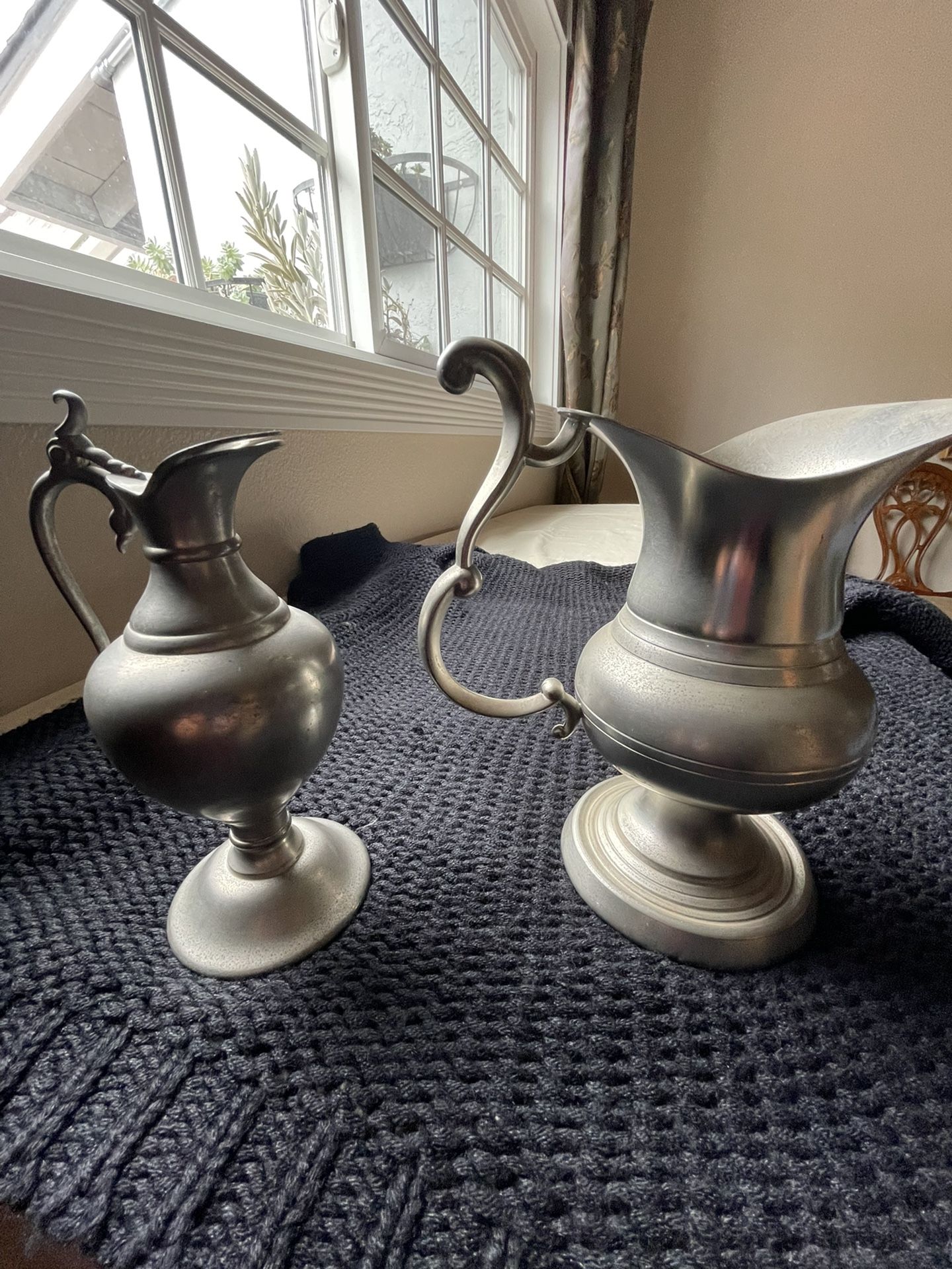 Antique Pewter pitcher/creamer/gravy containers