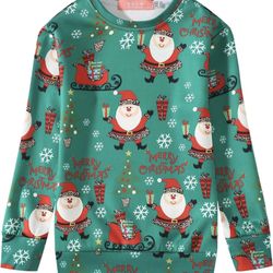 New Men’s Women’s  Ugly Christmas Sweater Sweatshirt Santa & Gifts  Size Large 