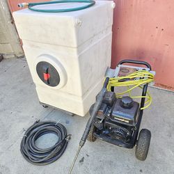 CAR WASH EQUIPMENT
WATER TANK 100 GAL WITH HOSE
WASHER PRESSURE GAS WITH GUN
EXTRA HOSE WITH LONG GUN
EVERYTHING WORKS GREAT YOU CAN TEST IT FOR ANY Q