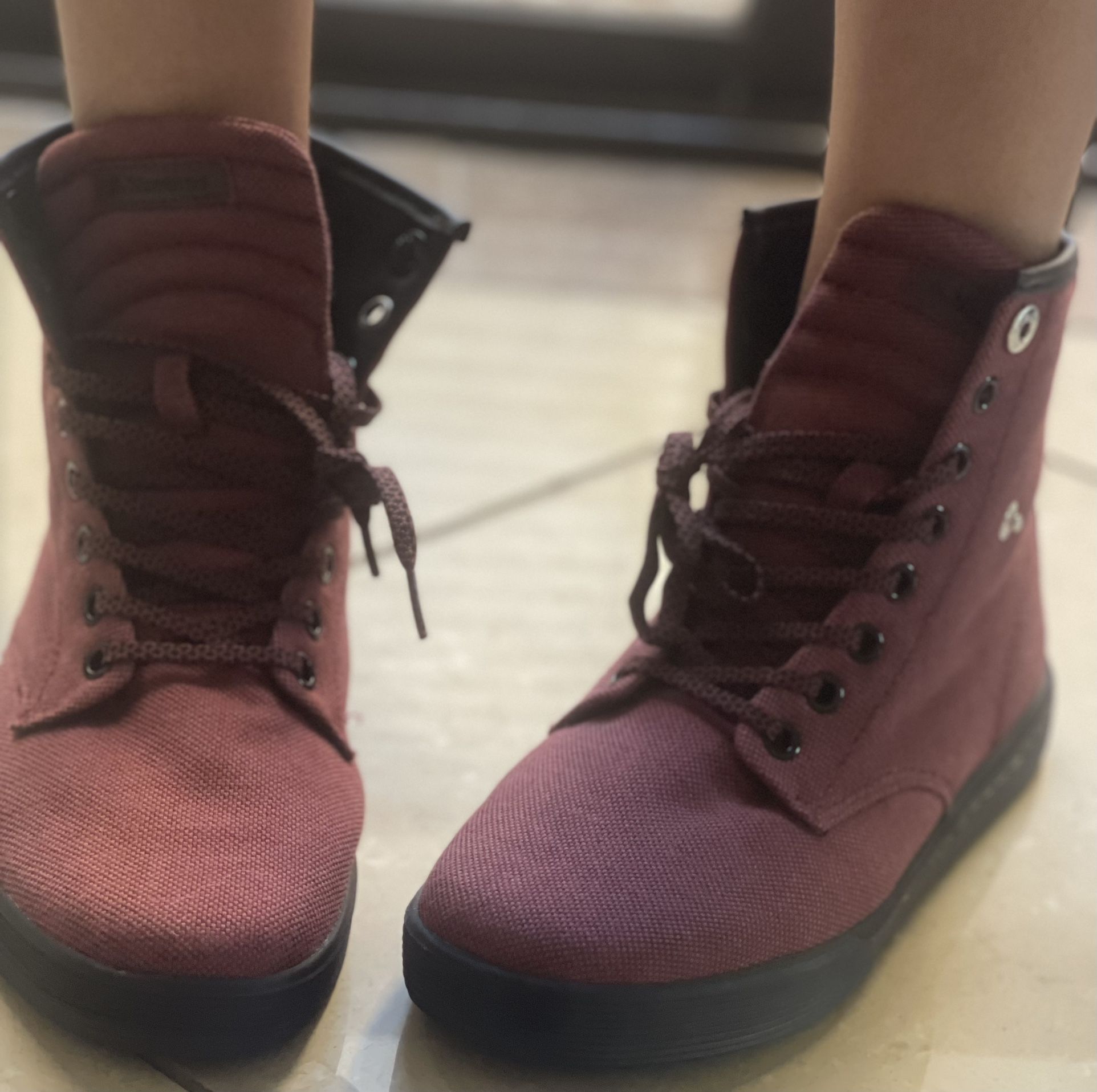 NEW Dr. Martens Sheridan Canvas Casual Boots in Oxblood or Maroon no Box &