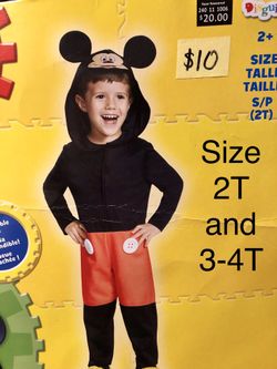 NEW Mickey Mouse Halloween Costume size 2T and 3-4T