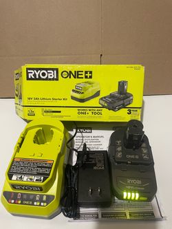 RYOBI ONE+ 18V Lithium-Ion 2.0 Ah Compact Battery and Charger Starter Kit