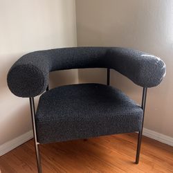 Black Boucle Arm Chair 
