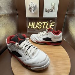 Air Jordan 5 Retro Low Fire Red/White/Black Youth Size  6Y
