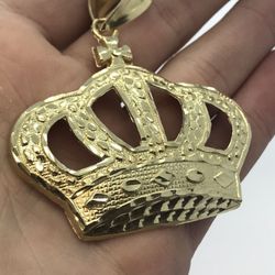Gold Pendant Crown 10K Solid New 