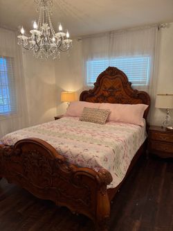 Wood Carved Bedroom Set