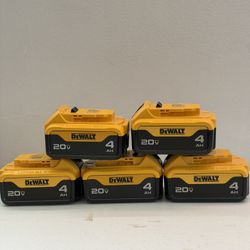 DEWALT 20V MAX Premium LithiumIon 4.0Ah Battery  The 5 batteries cost l$ $180 FIRM PRICE