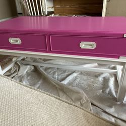 Thomasville Pink And White Coffee Table