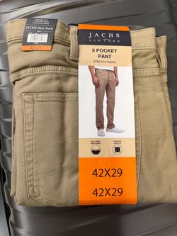 Jeans and dressy pants.